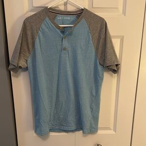 Sun + Stone Blue and Gray Short Sleeve Tee